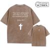 Mens Retro Distressed Washed TShirt With Bible John  Print Pure Cotton Crew Neck Short Sleeve Suitable For Daily Commute
