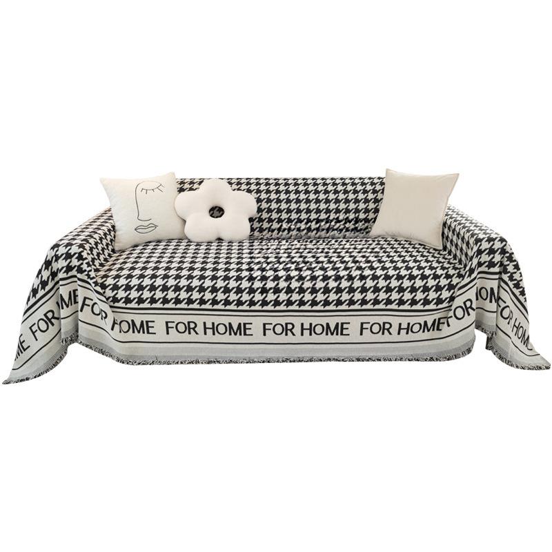 Chenille Plaid Sofa Cover Towel Ins Wind Dustproof Sofa Cover Anti-Scratching Four Seasons Universal All-Inclusive Universal