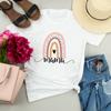 Mama Print Women White T Shirt Mom Life Casual Harajuku Graphic T Shirts Aesthetic Short