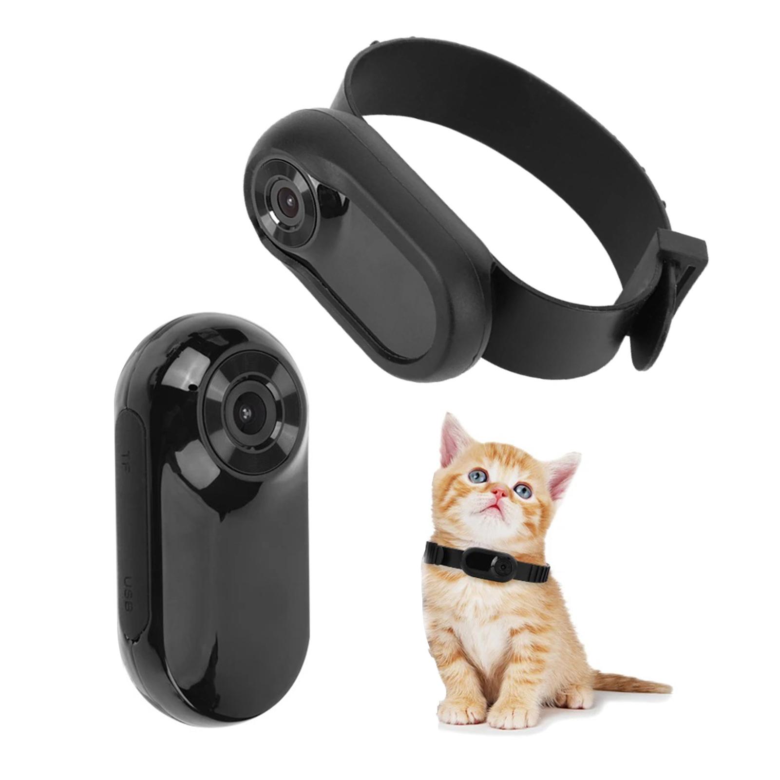 

1080P Камера для домашних животных Ошейник для кошек Камера для ошейника для собак 90 градусов Широкоугольная камера для ошейника для собак Мини Спортивная камера чёрный