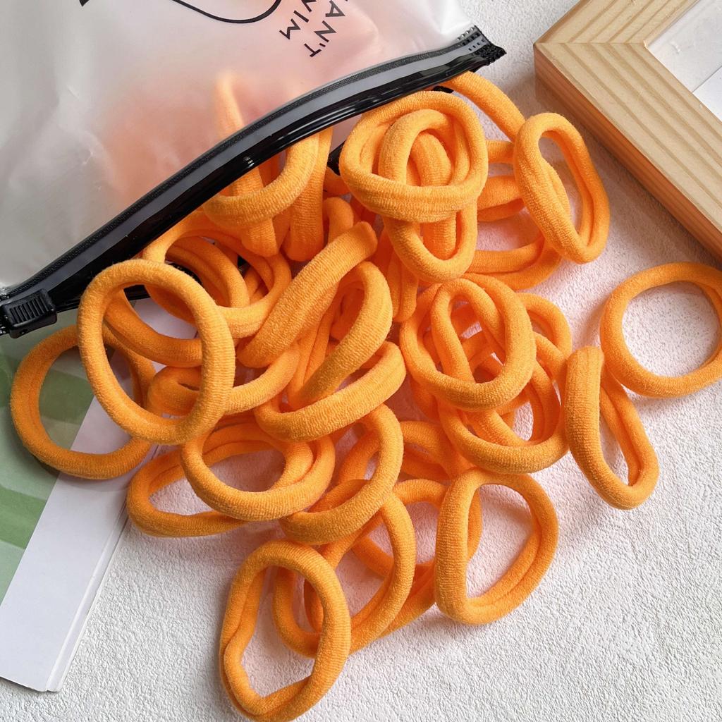 30/50pcs/Set Women 4cm High Elastic Big Hair Bands Solid Brown Headband Girls Ponytail Holder Fixed Hair Accessories Hair Ropes