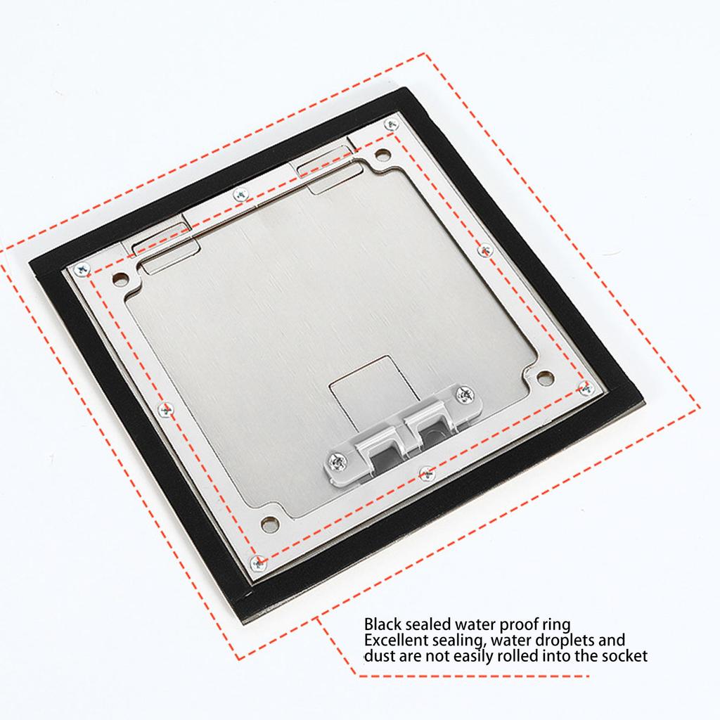 Verdeckte Bodensteckdose Einbau USB A USB C Port 2 X 3-Pin Silber Wasserdicht Edelstahl Verdeckte Bodensteckdose