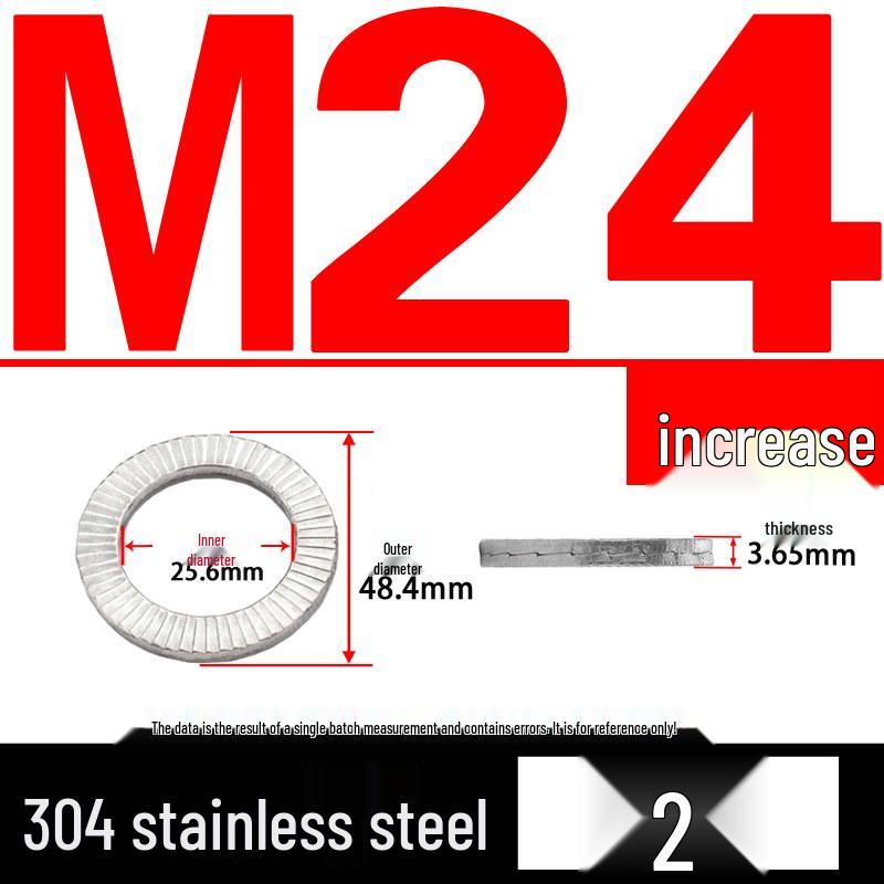 Double-Stacked Interlocking Toothed Anti-Slip Lock Washer 304 Stainless Steel DIN25201