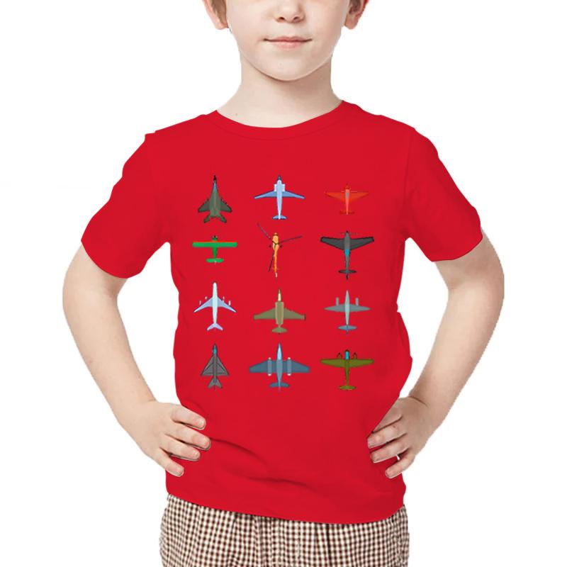 Farbiges Flugzeuge-Print Baby Jungen Sommer T-Shirt Cartoon Flugzeug T-Shirt Mädchen Lässig Kurzarm Y2K Oberteile Kind Harajuku T-Shirt