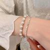 French light luxury zircon pearl broken silver bracelet, niche simple and versatile bracelet, bracelet, summer women's jewelry.