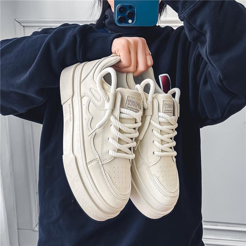 New Popular Fashion Comfortable Casual Versatile Simple Color Blocked Breathable Sports Anti Slip Men's High Top Board Shoes