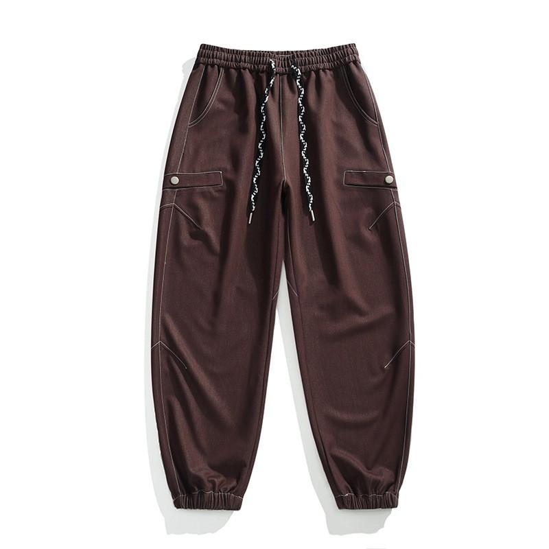 Mens Vintage Baggy Jeans Loose Fit Ankle Tie Plus Size Casual Pants