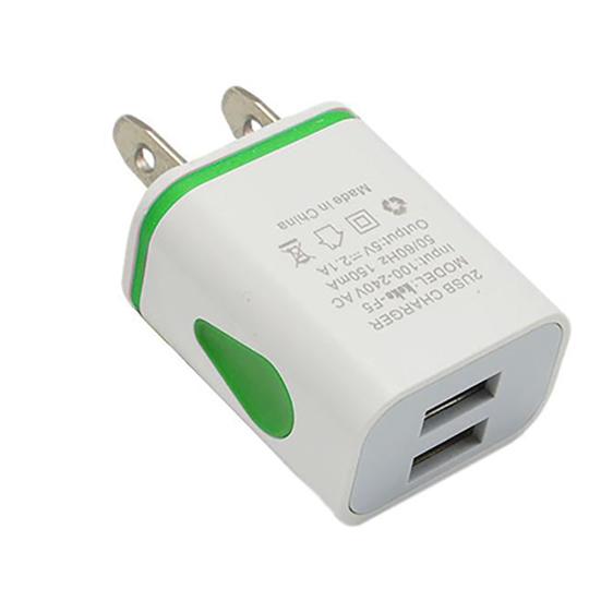 Dual USB Ports 5V 2.1A US/EU LED Light Plug Wall Home Travel Charger