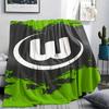 1PC VfL Wolfsburg Print Flannel Blanket, High quality All Seasons, Home Decor, Warmth and Comfort, Perfect for Christmas Gifts