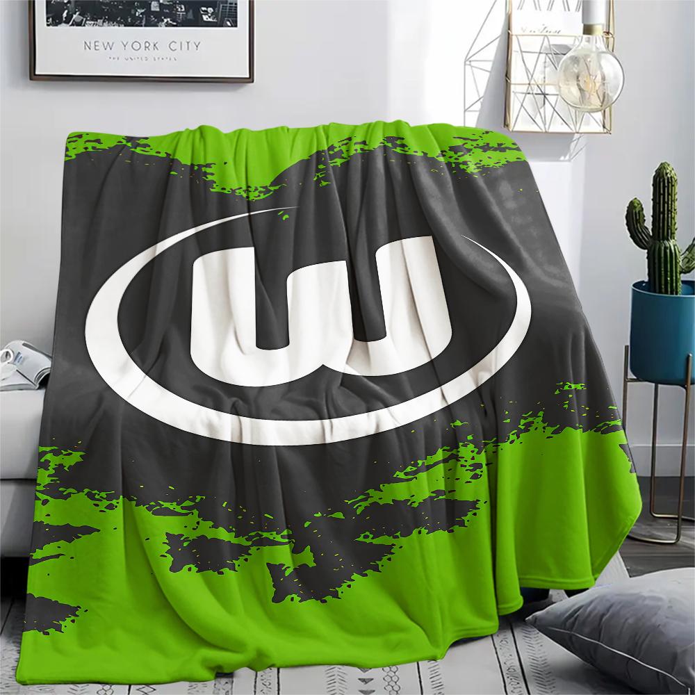 1PC VfL Wolfsburg Print Flannel Blanket, High quality All Seasons, Home Decor, Warmth and Comfort, Perfect for Christmas Gifts