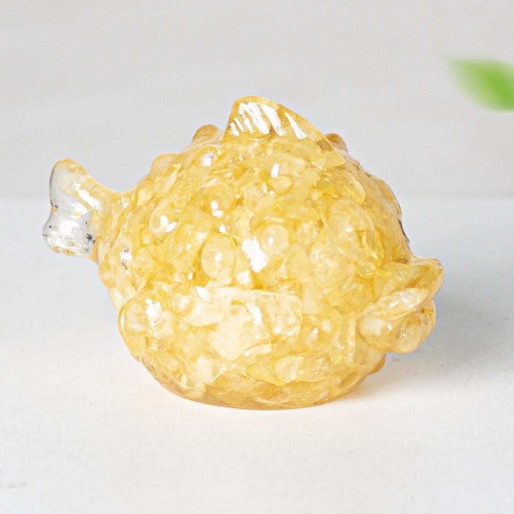 Resin Animal Desk Ornament With Natural Crystal Fill For Office Decor And Gift Giving