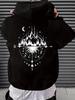Street camping wind forest star theme printed hoodie mountain view moon phase oversize couple sweater