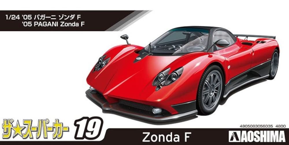 Aoshima Bunka Kyozai (AOSHIMA) 1/24 The Supercar Series No. 19 '05 Pagani Zonda F Plastic Model Kit (Molded Color)