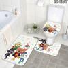 3pcs Anpanman Pattern Flannel Nonslip Absorbent Washable Decorative Bathroom Home Toilet Seat Cover Mat