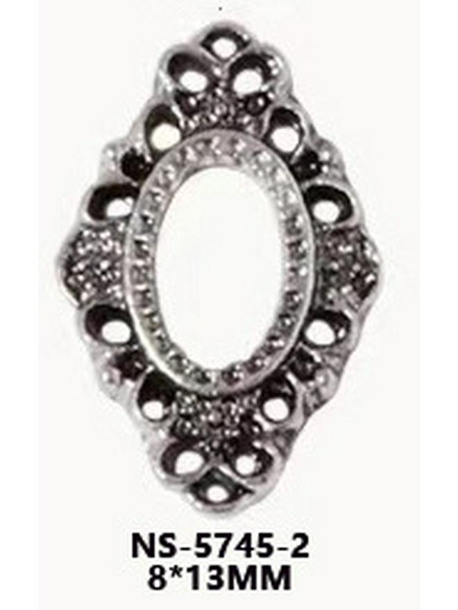 Retro Alloy Nail Art: 3D Carved Oval & Square Photo Frame Decorations