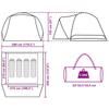 4 Person Camping Tent with Awning Orange Waterproof