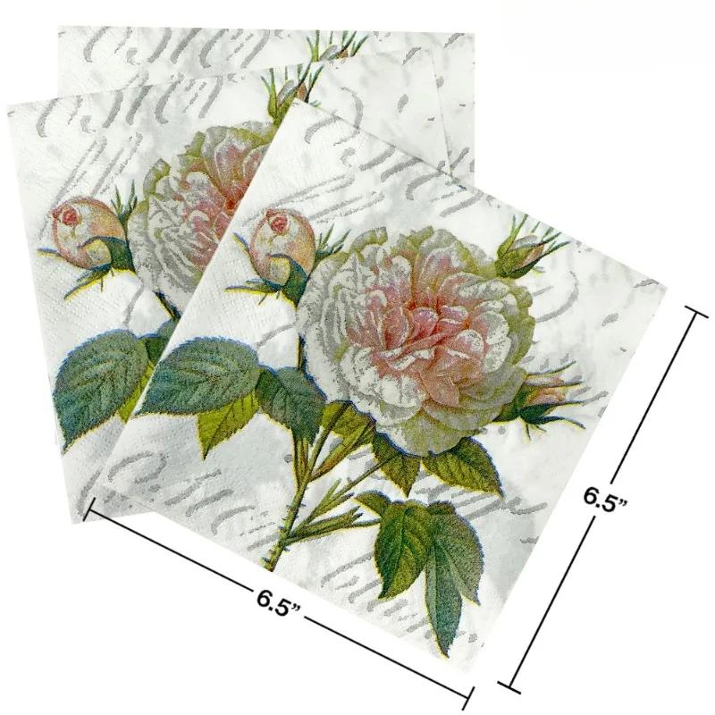 20 szt./opakowanie 33*33 cm 2-warstwowe jednorazowe serwetki imprezowe chiński wzór kwiatowy