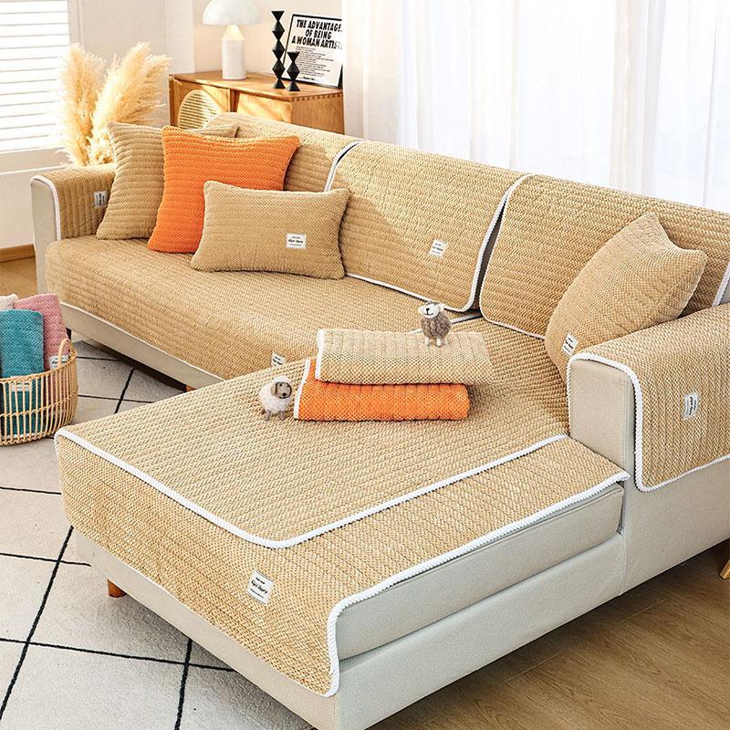 

Corduroy Sofa Cushion Winter Thickened Non-Slip Seat Cushion Simple Modern Leather Sofa Cover Plush Cover Winter 70*70cm