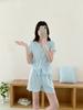Pajamas with chest pads, spring and summer thin floral short-sleeved shorts, sweet Korean loungewear suit