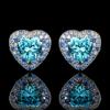 Jewelry Set Jewelry Classic Ocean Heart Earrings Necklace Ring Aquamarine Women