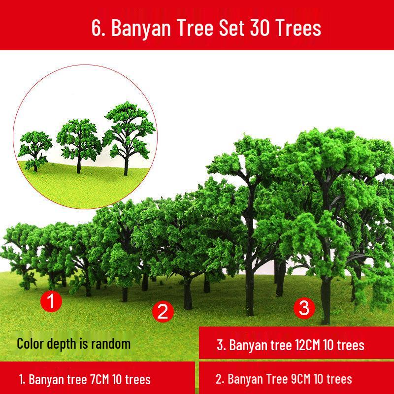 DIY Model Tree Set: Finished Landscape, Terrain, and Street Tree Ornaments