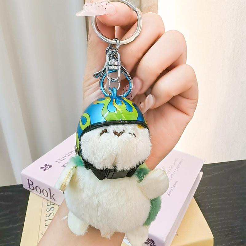 1Pcs Animal Ornament Car Exquisite Decoration Helmet Sea Turtle Keychain Purse Bag Charm Plush Pendant Keyholder