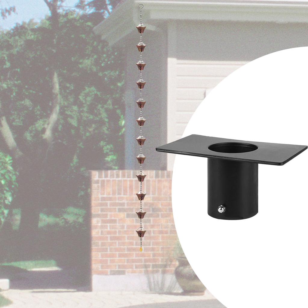 Rain Chain Gutter Adapter Black Transport Rainwater Accessories for Rain Chain Installation Replaces 5.12inchx3.15inchx2.36inch
