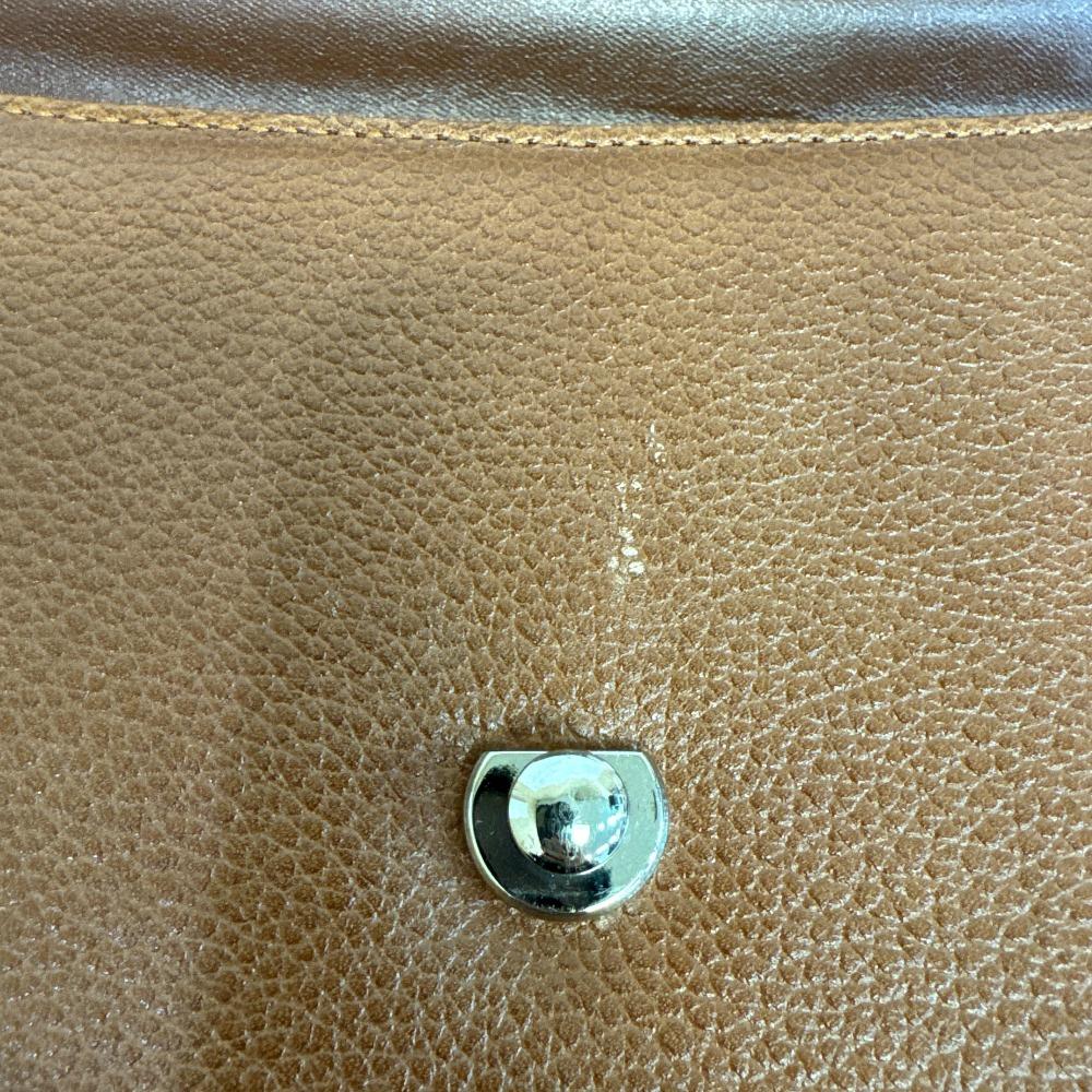 Burberrys 2-Wege Vintage V-Leder Umhängetasche Braunes Leder Gebraucht