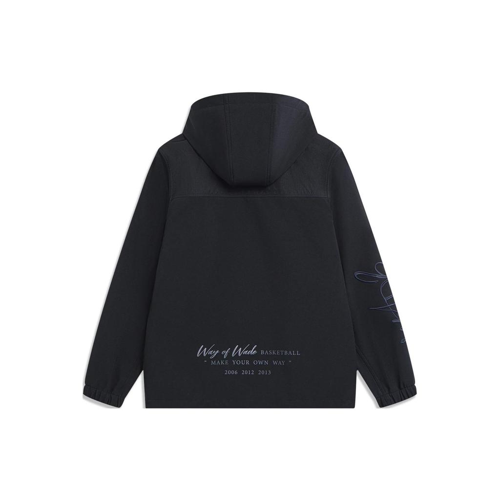 Li-Ning Wade Series Solid Color Hooded Fleece Warm Water-Resistant Loose Long Sleeve Jacket Men jackets Black AFDT693-1