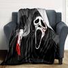 Scream Horror Icon Flannel Blanket Super Soft Warm Cozy Blanket For Sofa Bed Office Travel Allseason Home Decor Gift