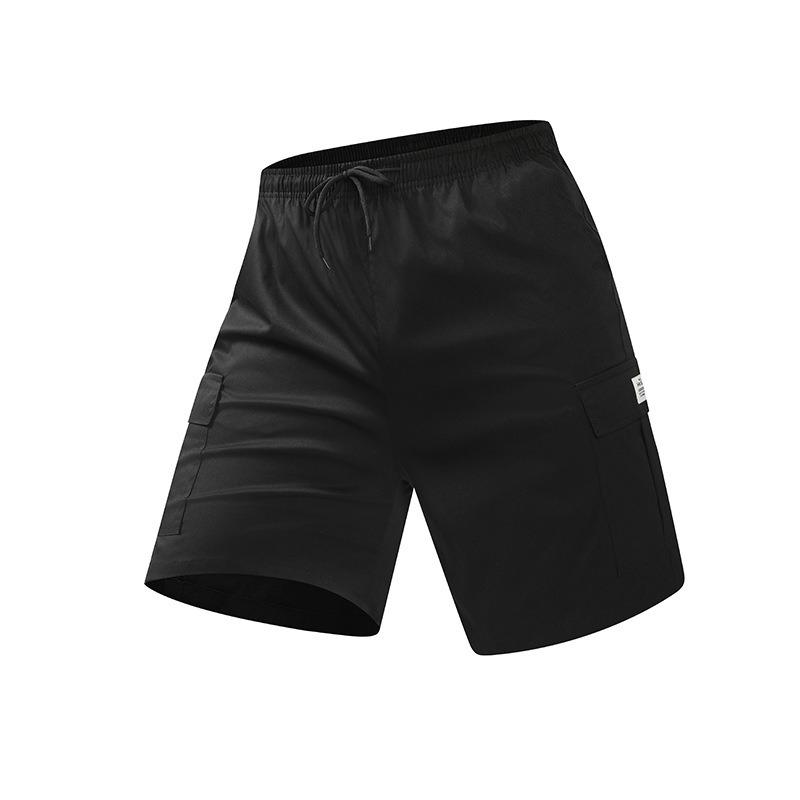 Shorts men's summer solid color five-point pants new multi-pocket loose shirt beach pants overalls