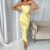 Women's Sexy Bustier Strapless Temperament Splicing Slim Package Hip Dresses