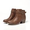Western Boots Women'S Round Heel Braided Rope Side Zipper And Ankle Boots Women'S Fashion Boots