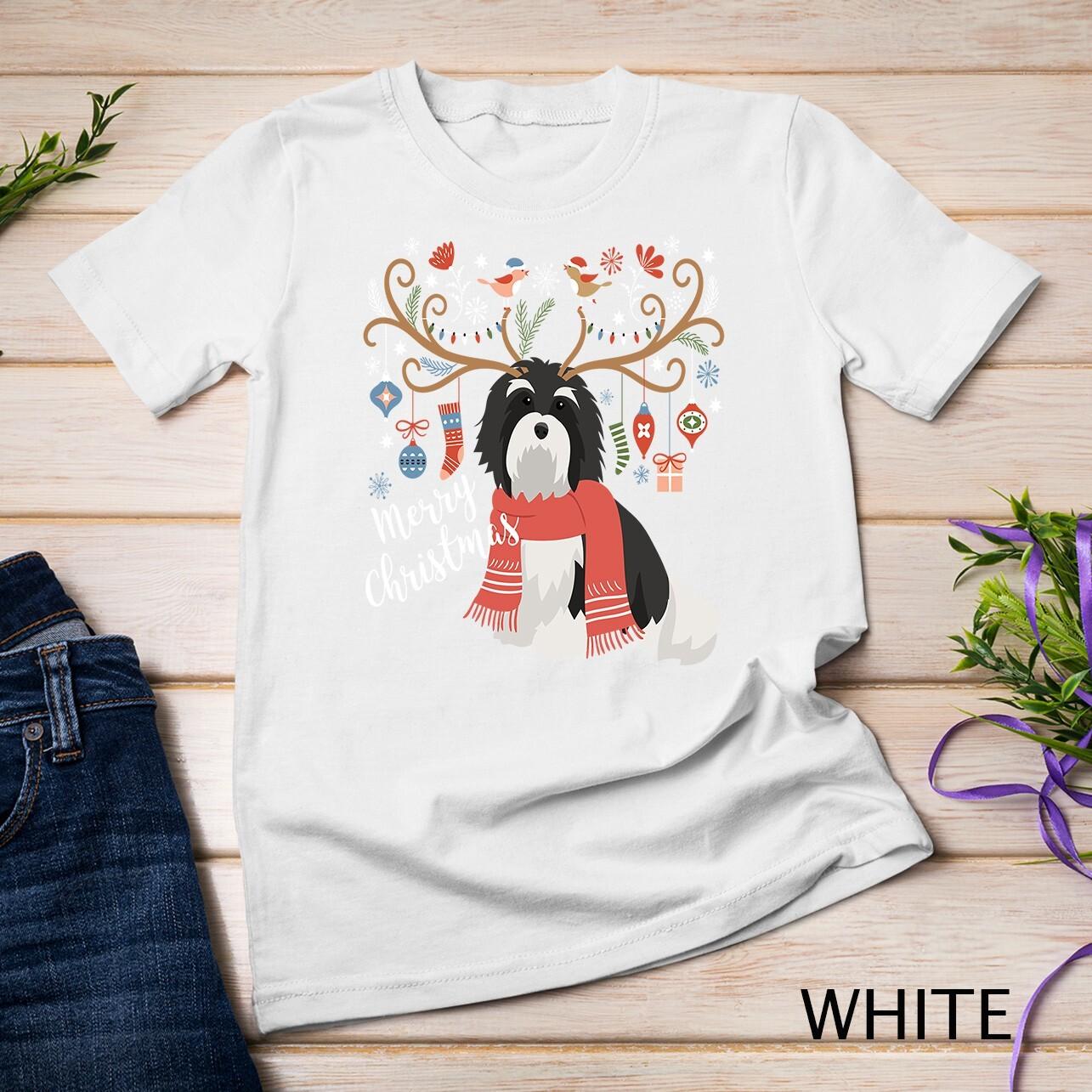 Havanese Christmas Reindeer Dog Unisex T-Shirt Mens Womens Tees Top M