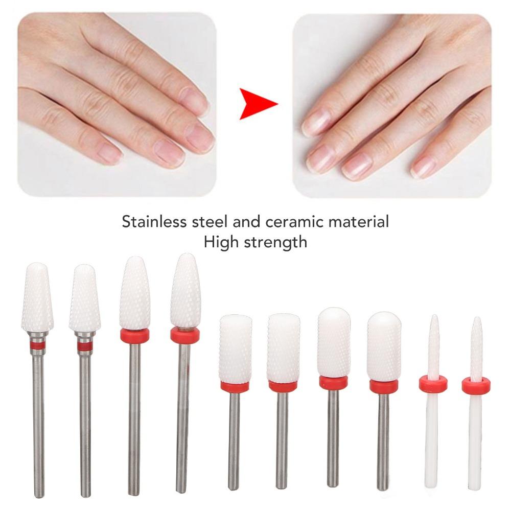 10pcs Ceramic Nail Art Drill Bits Set  Suitable For Professionals & Beginners