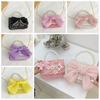 Fashion Synthetic Leather Princess Bag Pearl Decorated Handheld Pearl Handbag Children's Fashion Bag Girl