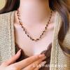 Maillard Tiger'S Eye Minimalist Beaded Necklace High-End Light Luxury Women'S Niche Jewelry