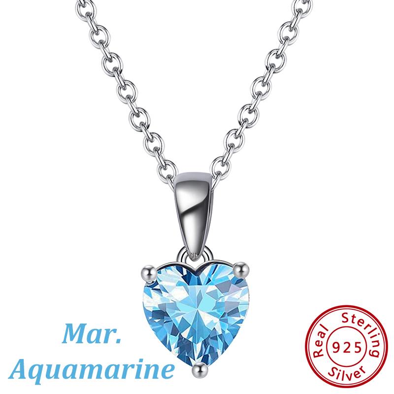 

Effie Queen 100% S925 Silver Round Cut Birthdays Stone Zirconia Pendant Necklace for Women Celebration Banquet Party Gift SN118