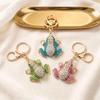 1Pcs Unisex 5-Color Rhinestone Animal Key Chain Lovely Crown Frog Keychain For Women Charms Fashion Gifts