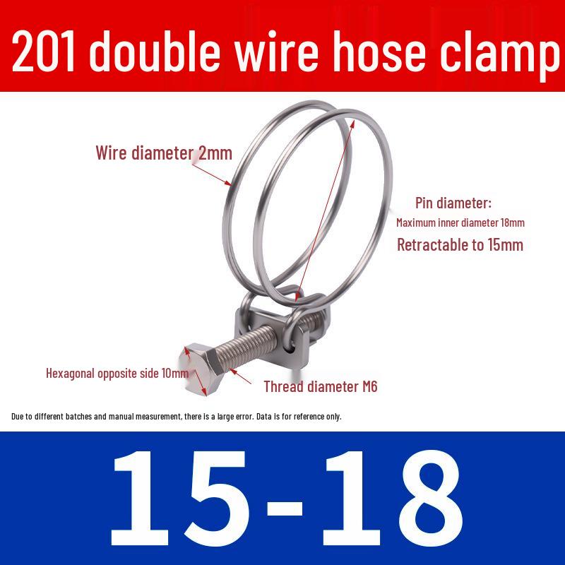 Doppeldraht-Schlauchschelle aus Edelstahl für Feuer-, Wasser-, Gasleitungen - Verdickt