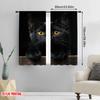 2D Flat Printing 2pcs Window Curtains Black Cat Animals Versatile Polyester Fabric  Without Electricity Family Party Decoration