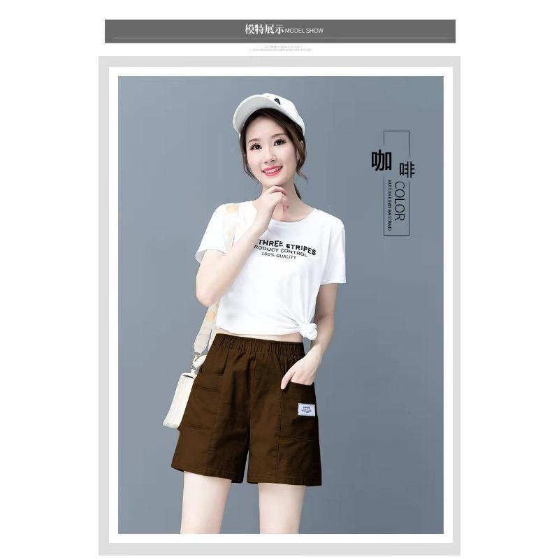 Summer Shorts Women's High Waist Wide Leg Pants Thin Loose Fifth Pants Ins Fashion Leisure Sports Commute