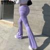 Solid Hot Y2K Woman Pants Aesthetic Fashion Streetwear Women Clothes Slim High Waist Sexy Bell Bottom Long Flare Tights