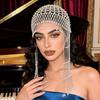 Fashion Party Pearl Net Hat Hand-woven Beaded Tassel Hair Chain Ins Style Niche Red Accessories