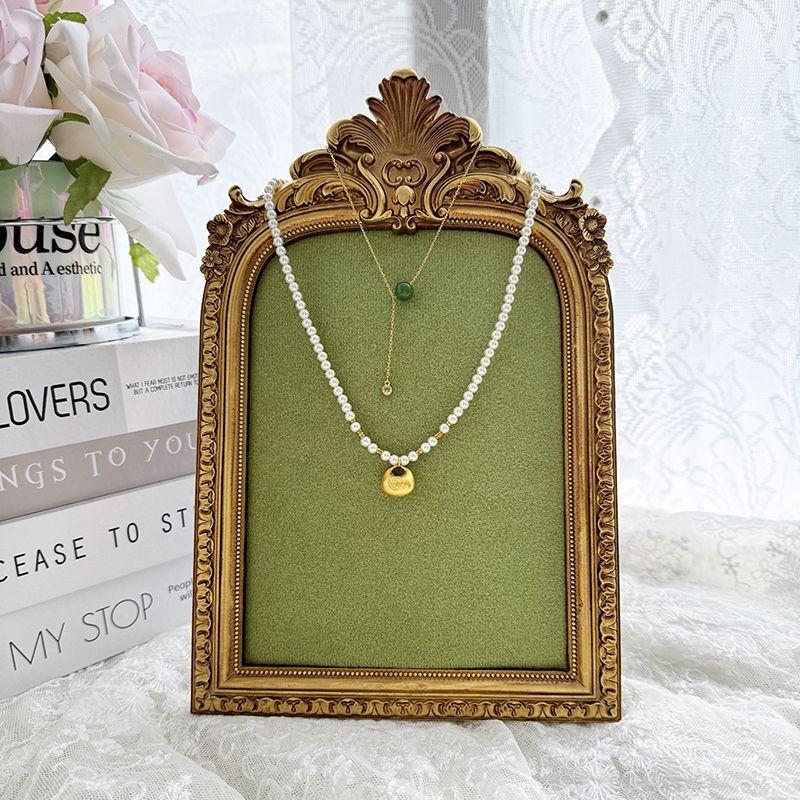 Роскошная Винтажная Рамка-Дисплей для Украшений - Мягкий Бархатный Золотой Зеленый Стенд для Хранения Ожерелий Серёг, Элегантный Ретро Органайзер, Подарок