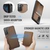 For Samsung Galaxy S22 5G Magnetic Case JEEHOOD J10 Leather Back Phone Cover with Detachable Card Holder Kickstand