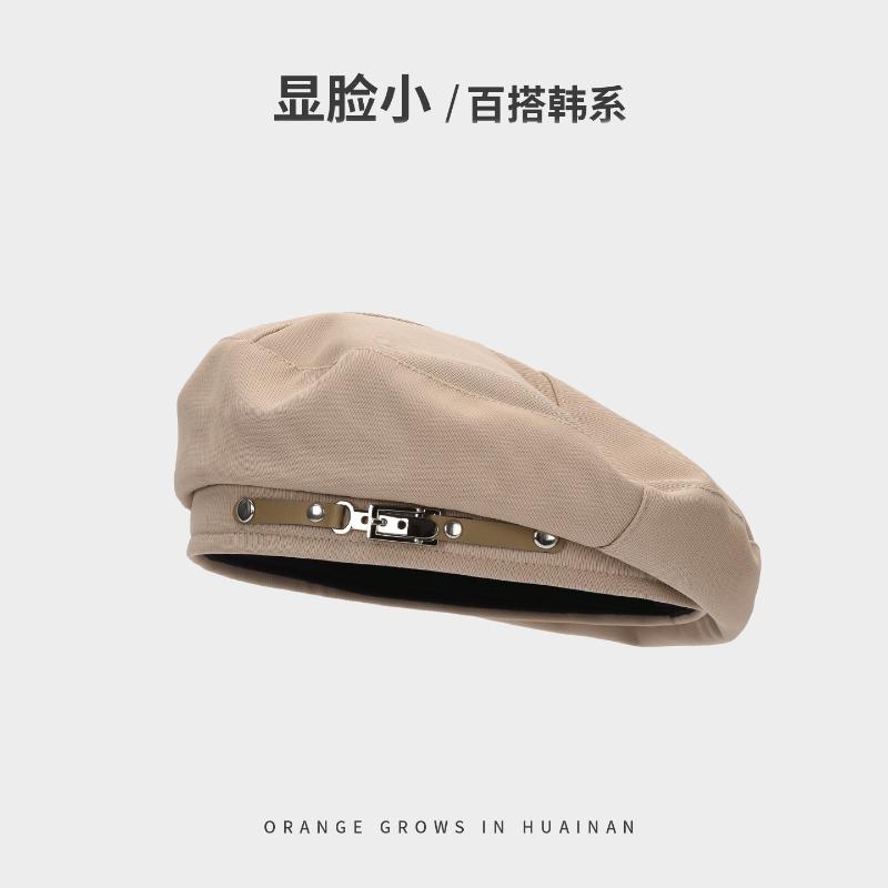 New beret women's autumn and winter temperament retro British big head circumference painter hat high-end hat