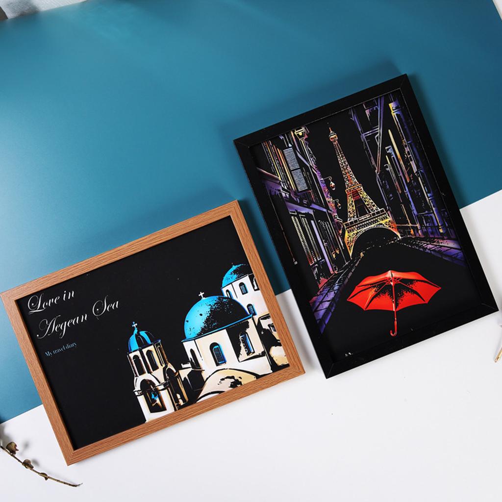 A4 Scratch Paper Art Crafts World Landscape Scraping Paintings Adult Decompression Toys Kids Creative DIY Handmade Gifts