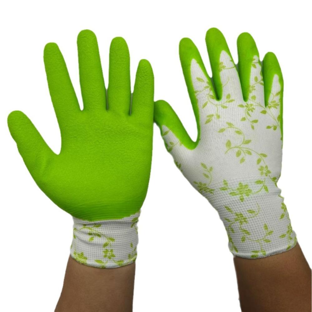 3Pairs Comfortable Latex Foam Gloves Printed Working Glove Durable Gardening Gloves for Men