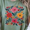 Comfort Colors® Flowers Shirt, Boho Tee, Botanical Floral Tee, Wildflowers shirt,Flowers Tee, Bohemian Flower Tee, Floral Trendy Women Shirt